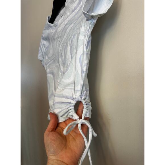 Hollister Pastel Swirl Ruched Baby Tee XS - Picture 4 of 7